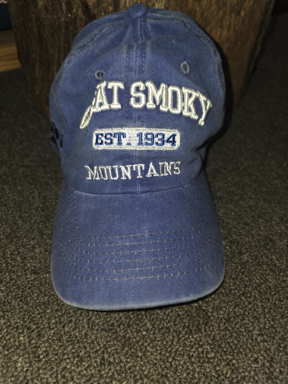 Smoky Mountains Embroidered Blue Baseball Cap